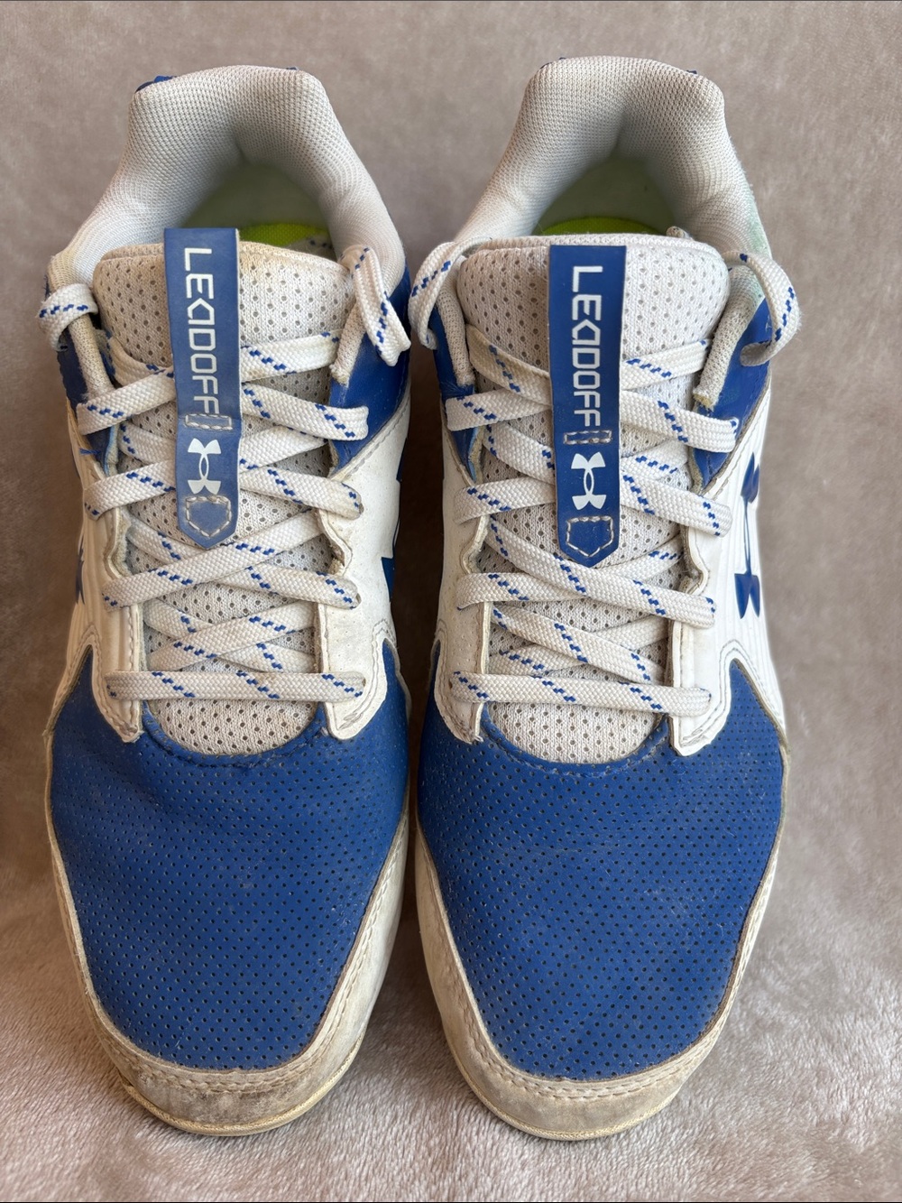 Under Armour Blue and White baseball cleats